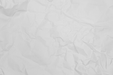 White crumpled paper texture background.