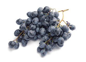 Sweet ripe grapes on white background
