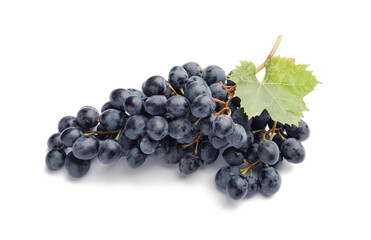 Sweet ripe grapes on white background