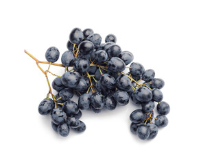Sweet ripe grapes on white background