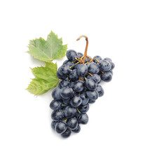 Sweet ripe grapes on white background