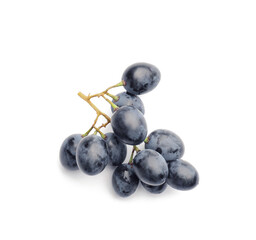 Sweet ripe grapes on white background