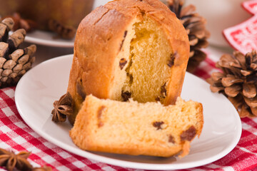 Panettone, italian christmas cake. 