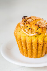 Ginger cake with nuts and lemon