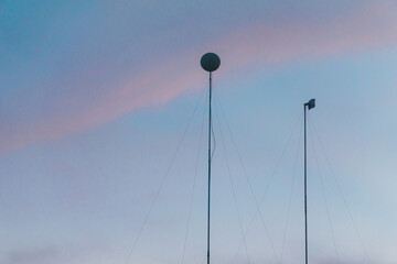 antennas in a colorful sunset