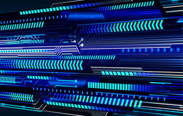 Blue cyber circuit future technology concept background