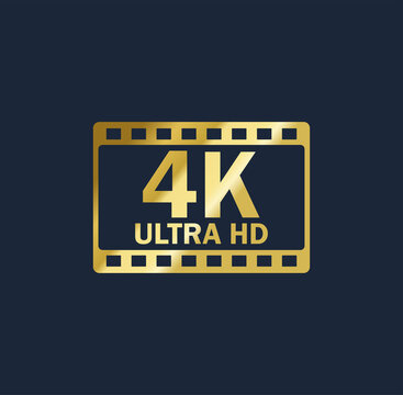 4k vector gold resolution quality sign 