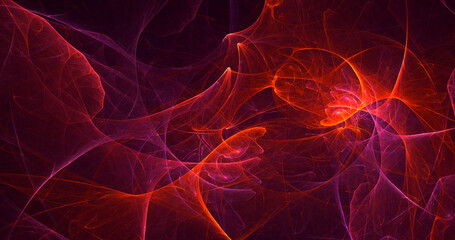 3D rendering abstract red fractal light background