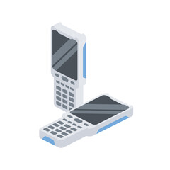 Data collection terminals. Vector 3d isometric, color web icons set, new flat style. Creative illustration, idea for infographics. © dabflyer