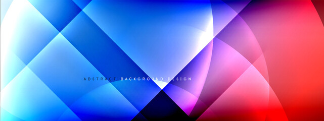 Obraz premium Vector abstract background - circle and cross on fluid gradient with shadows and light effects. Techno or business shiny design templates for text