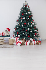 Christmas tree pine decor presents new year house