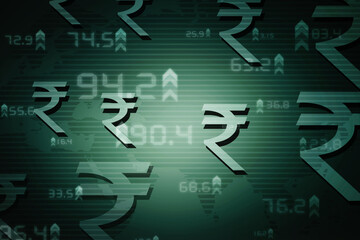 Rupee currency . 2D rendering illustration