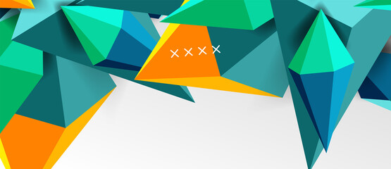 3d low poly abstract shape background vector illustration