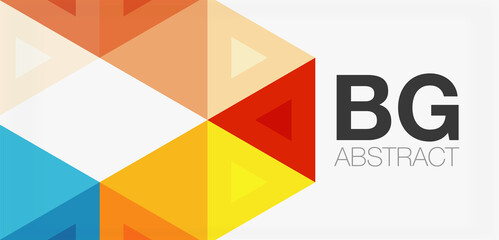 Obraz premium Mosaic triangle pattern abstract background for cover, banner, flyer and poster and other template