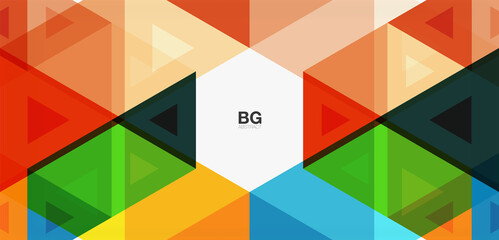 Obraz premium Mosaic triangle pattern abstract background for cover, banner, flyer and poster and other template