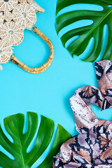 Tropical style  background with accessories