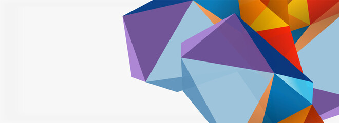 3d mosaic abstract backgrounds, low poly shape geometric design