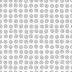 black and white seamless pattern with doodle daisies