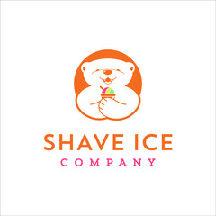 Cute bear with shave ice