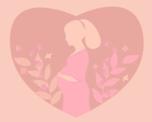  Banner about pregnancy and motherhood. Vector 
 illustration.