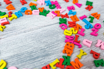 multicolored wooden letters 