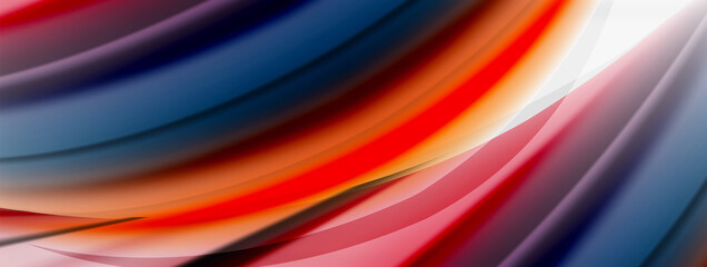 Abstract Background. Smooth flowing lines, blurred waves, rainbow color style stripes. Vector illustrations for covers, banners, flyers and posters and other