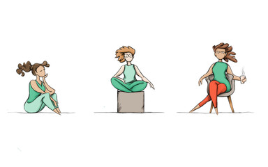 Drei sitzende Frauen