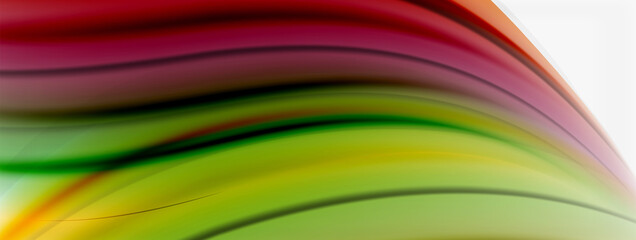 Abstract Background. Smooth flowing lines, blurred waves, rainbow color style stripes. Vector illustrations for covers, banners, flyers and posters and other