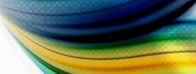 Abstract Background. Smooth flowing lines, blurred waves, rainbow color style stripes. Vector illustrations for covers, banners, flyers and posters and other