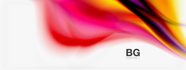 Abstract Background. Smooth flowing lines, blurred waves, rainbow color style stripes. Vector illustrations for covers, banners, flyers and posters and other