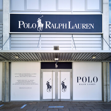 Closed store of Polo Ralph Lauren, fashion and clothing for sporty people, at Design Outlet in Wolfsburg, Germany, October 28, 2020.