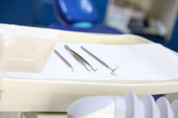 Dental instruments at a dental clinic