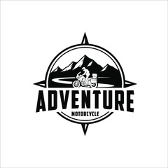 Adventure motorcycle cross mountain road