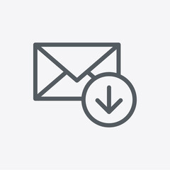 Receiving message icon isolated on background. Mail symbol modern, simple, vector, icon for website design, mobile app, ui. Vector Illustration