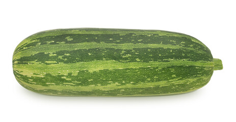Fresh whole green vegetable marrow zucchini isolated on a white background.