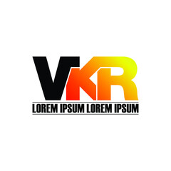 VKR letter monogram logo design vector