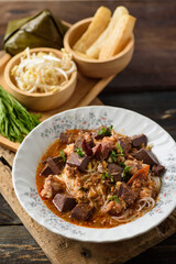 Northern Thai food (Khanom jeen nam ngeaw), local and culture food that is unique of Thailand
