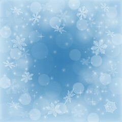 Christmas invitation. Greeting card for Christmas and New Year. Winter concept with falling snow. Winter in nature.