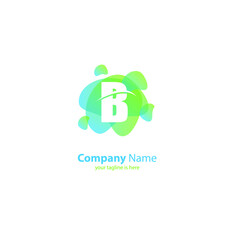 the simple elegant logo of letter b with white background