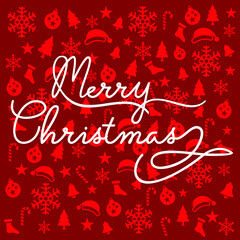 Merry Christmas vector Script Typography and Calligraphic Lettering design with Christmas templates