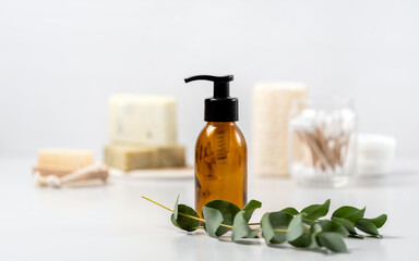 Reusable and natural organic products on background