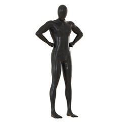 A male faceless mannequin of black color. 3d rendering