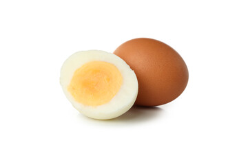Hard boiled eggs isolated on white background