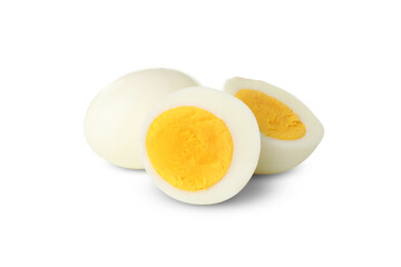 Hard boiled eggs isolated on white background