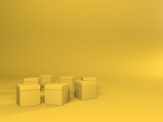 Obraz premium Gift boxes. Abstract background with packaging. 3D render