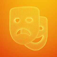 Theatrical masks tragedy and comedy character