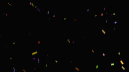 colorful rainbow confetti sparkle abstract texture overlays glitter golden particles on black.