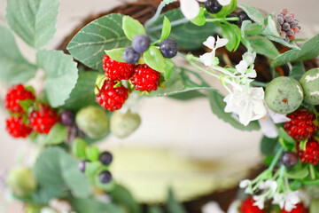 木の実のリース