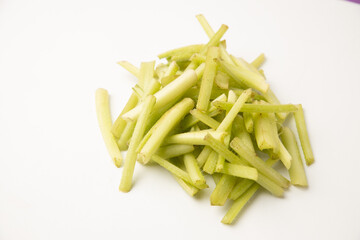 borage plant cut ready to cook on white background