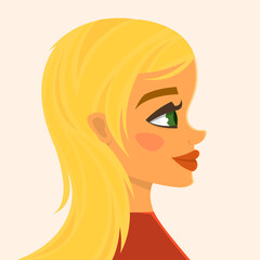 Portrait of woman, vector illustration, vector drawing illustration